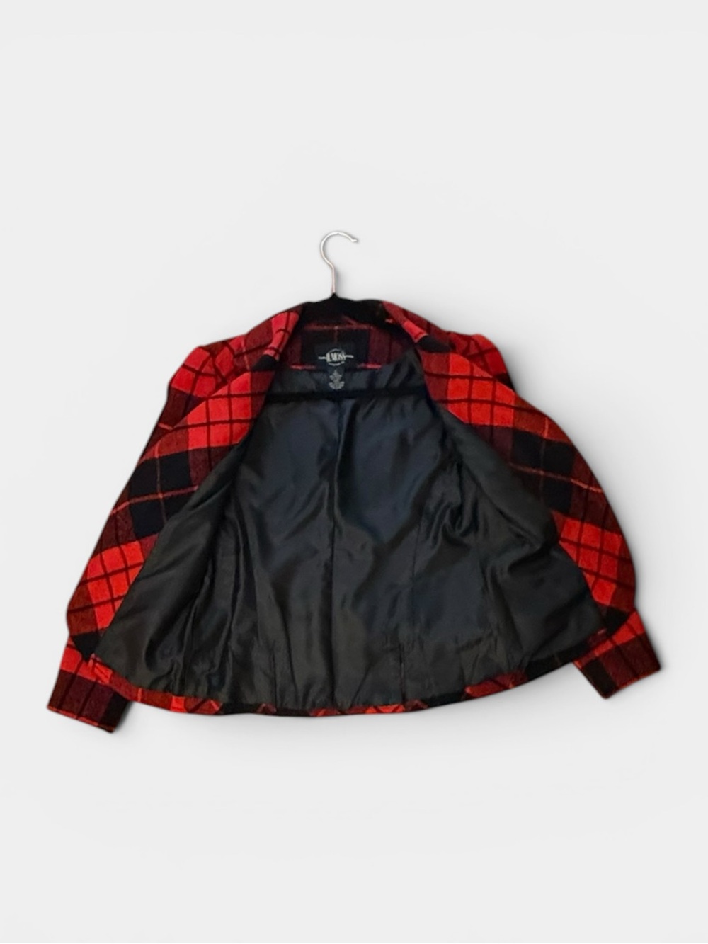 Tailor B. Moss Vintage (90s/00s) Red & Black Buffalo Plaid Blazer - Size 2 - Picture 3 of 9